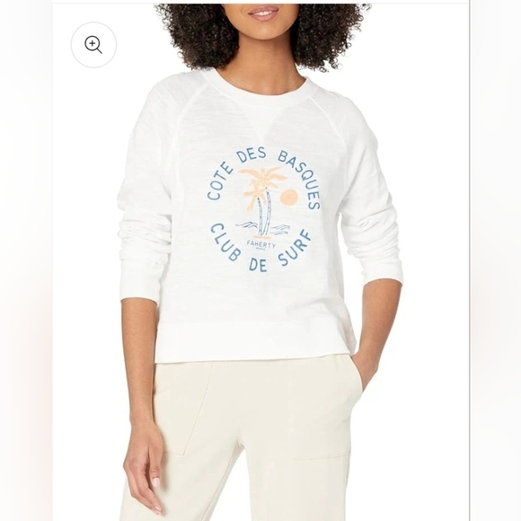 FahertyHeritage Slub Raglan Sweatshirt - White